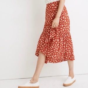 MADEWELL Ruffle-Wrap Midi Skirt